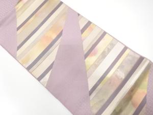 切りばめ風　横段模様織り出し　袋帯